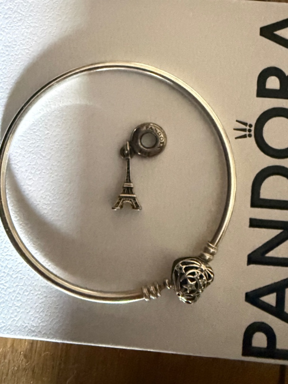 Pandora bangle and charm